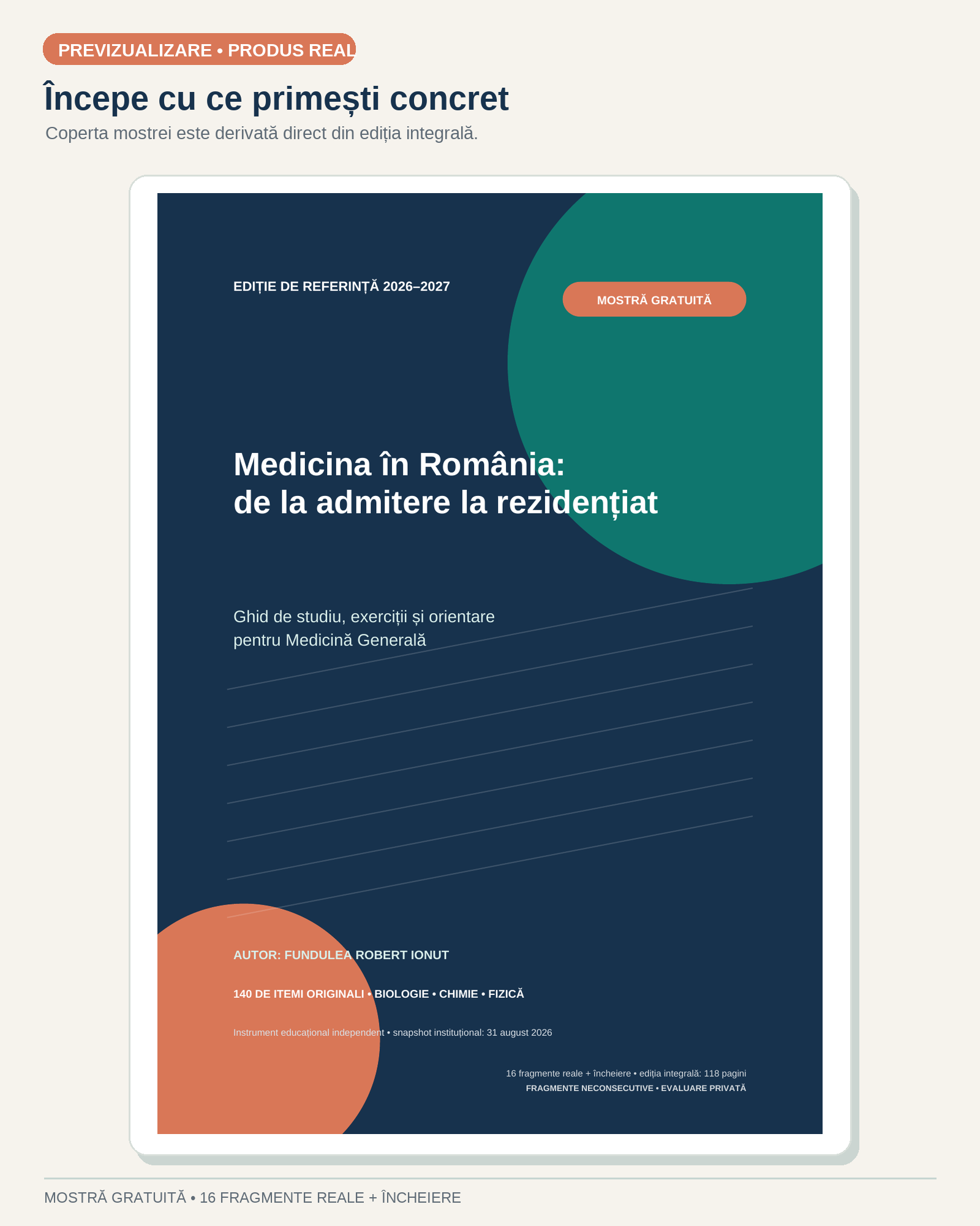 Coperta mostrei gratuite pentru ghidul Medicina în România: de la admitere la rezidențiat.